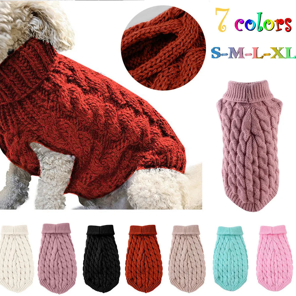 Warm Knitted Dog/Cat Sweater – Soft & Stylish Winter Outfit